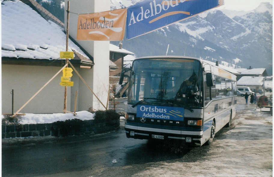 AFA Adelboden - Nr. 14/BE 43'089 - Setra (Jg. 1985/ex AAGI Interlaken Nr. 33) am 18. Januar 1997 in Adelboden, Boden