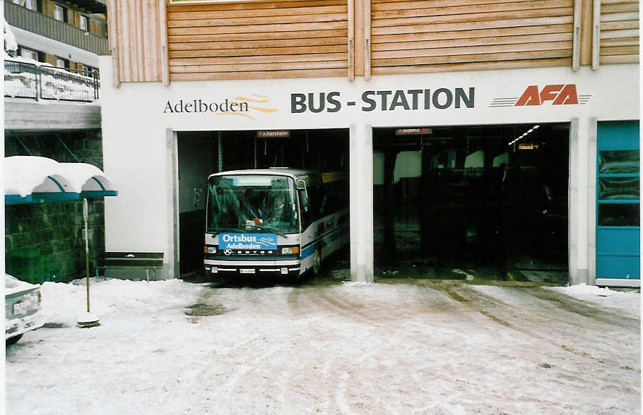 AFA Adelboden - Nr. 14/BE 43'089 - Setra (Jg. 1985/ex AAGI Interlaken Nr. 33) am 31. Dezember 1999 im Autobahnhof Adelboden