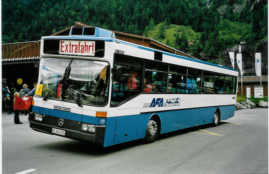 AFA Adelboden - Nr. 17/BE 263'015 - Mercedes (Jg. 1988/ex Frhlich, Zrich Nr. 603; ex VBZ Zrich Nr. 682) am 9. September 2001 in Mitholz, NEAT