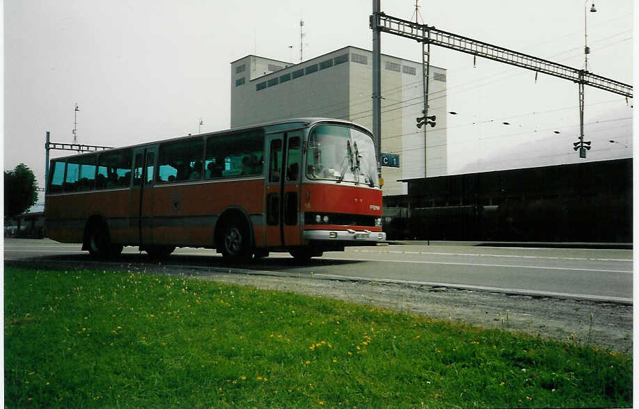 AFA Adelboden - Nr. 18/BE 26'773 - FBW/R&J (Jg. 1974) am 24. Juli 1990 beim Bahnhof Frutigen