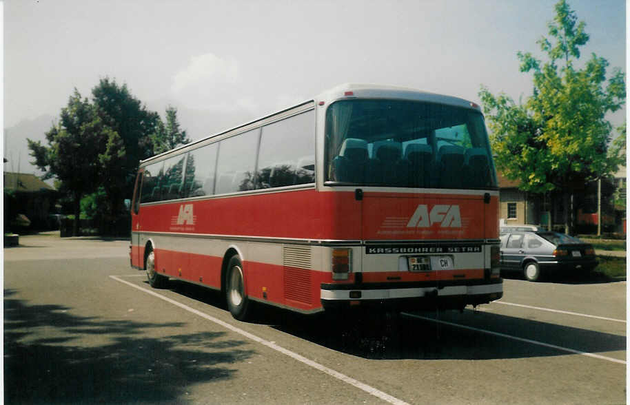 AFA Adelboden - Nr. 21/BE 21'181 - Setra (Jg. 1980) am 16. August 1996 in Thun, Seestrasse