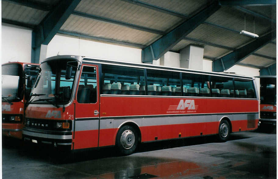 AFA Adelboden - Nr. 21/BE 21'181 - Setra (Jg. 1980) am 9. Januar 1999 im Autobahnhof Adelboden