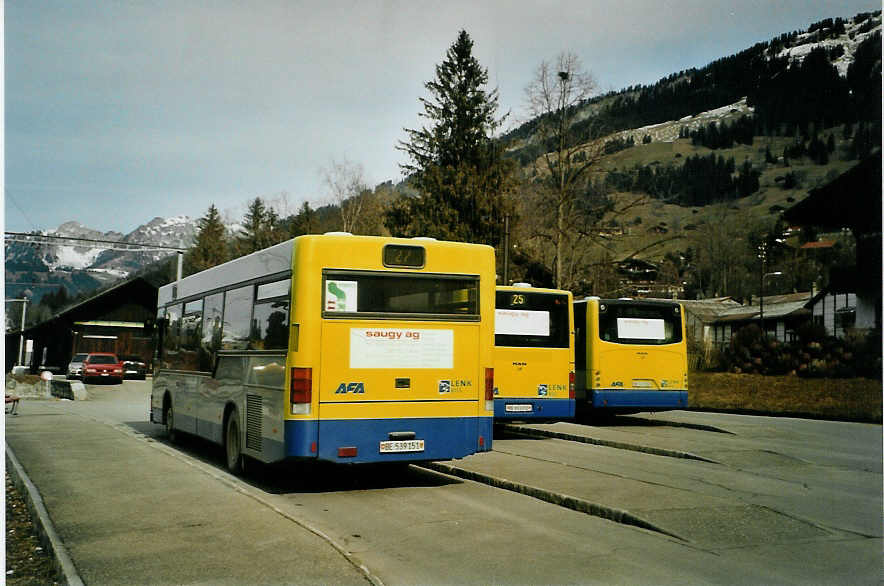 AFA Adelboden - Nr. 51/BE 539'151 - MAN (Jg. 1996/ex BAM Morges Nr. 5) am 17. Februar 2007 beim Bahnhof Lenk