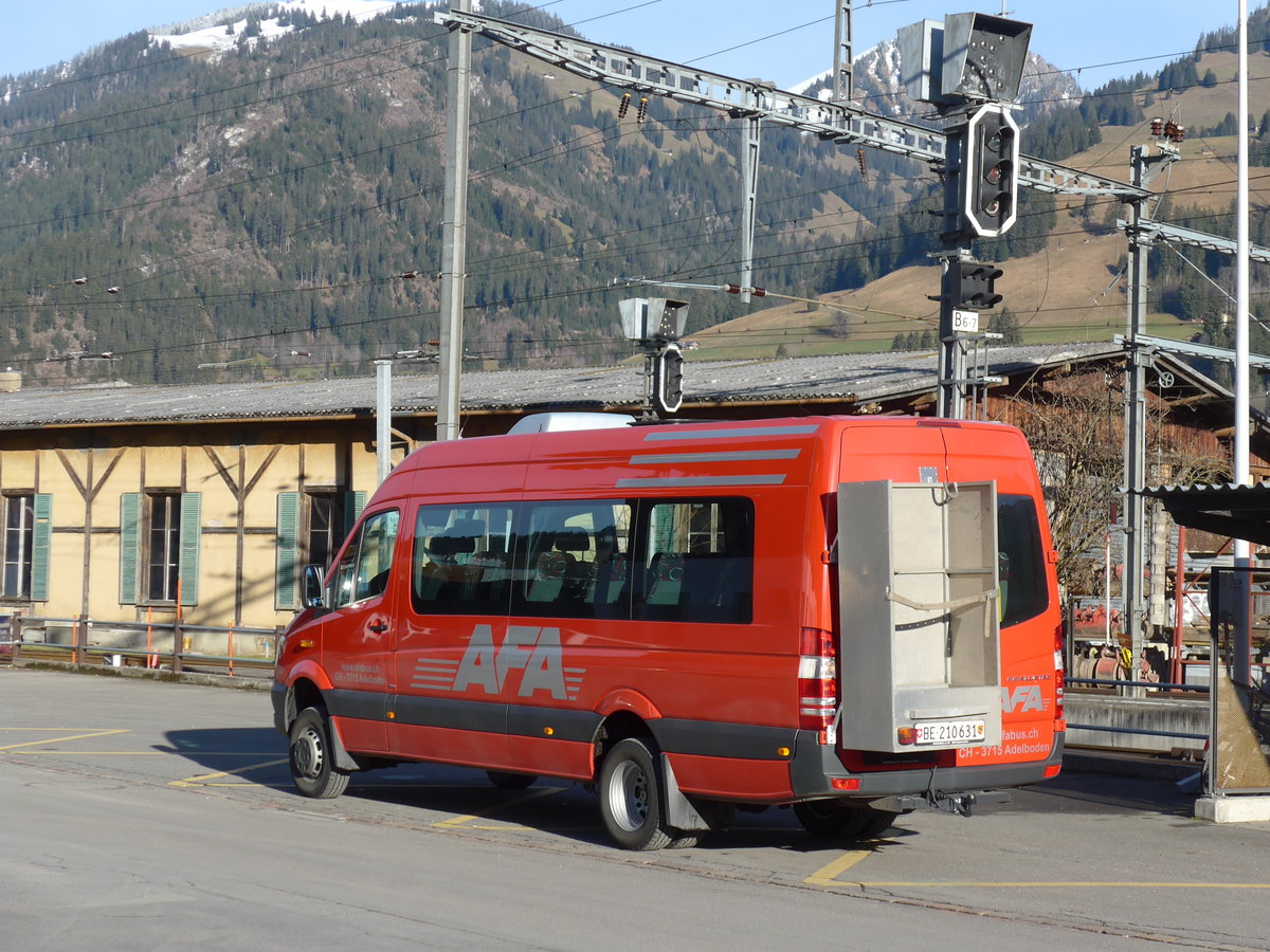 AFA Adelboden - Nr. 53/BE 210'631 - Mercedes (Jg. 2014) am 21. Dezember 2014 beim Bahnhof Zweisimmen
