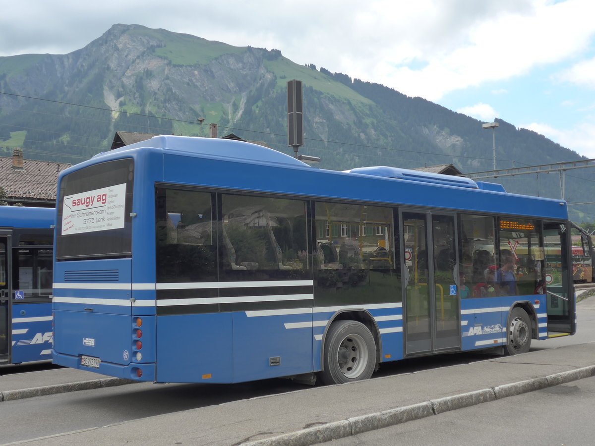 AFA Adelboden - Nr. 57/BE 272'798 - Scania/Hess (Jg. 2012) am 27. Juli 2014 beim Bahnhof Lenk