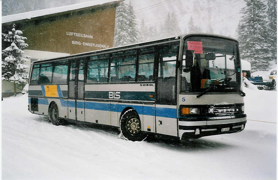 AFA Adelboden - Nr. 5/BE 26'705 - Setra (Jg. 1987/ex Nr. 25) am 19. Februar 2000 in Adelboden, Unter dem Birg