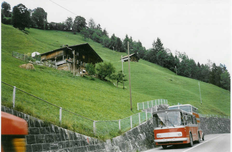 AFA Adelboden - Nr. 6/BE 26'706 - FBW/Vetter-R&J Anderthalbdecker (Jg. 1973) im September 1987 in Achseten, Grund-Ladholz