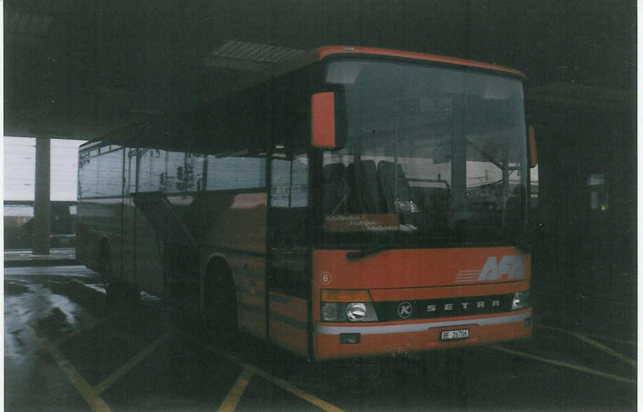 AFA Adelboden - Nr. 6/BE 26'706 (Jg. 1996) am 25. Dezember 1996 beim Bahnhof Frutigen