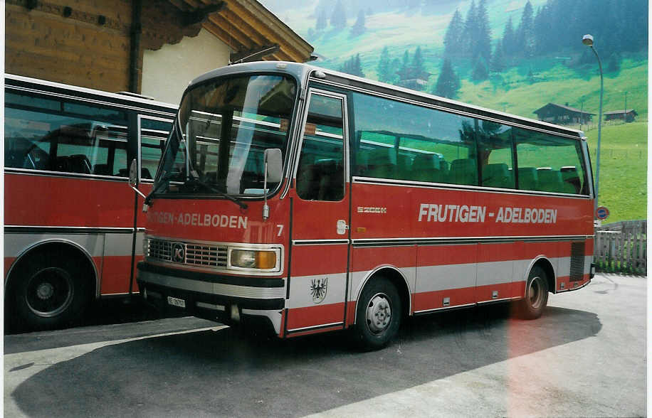 AFA Adelboden - Nr. 7/BE 26'707 - Setra (Jg. 1981/ex Born, Olten) am 29. Juli 1992 in Adelboden, Boden