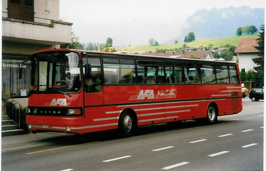 AFA Adelboden - Nr. 9/BE 26'709 - Setra (Jg. 1990) am 15. Juli 1999 in Gwatt, Gwattstrasse