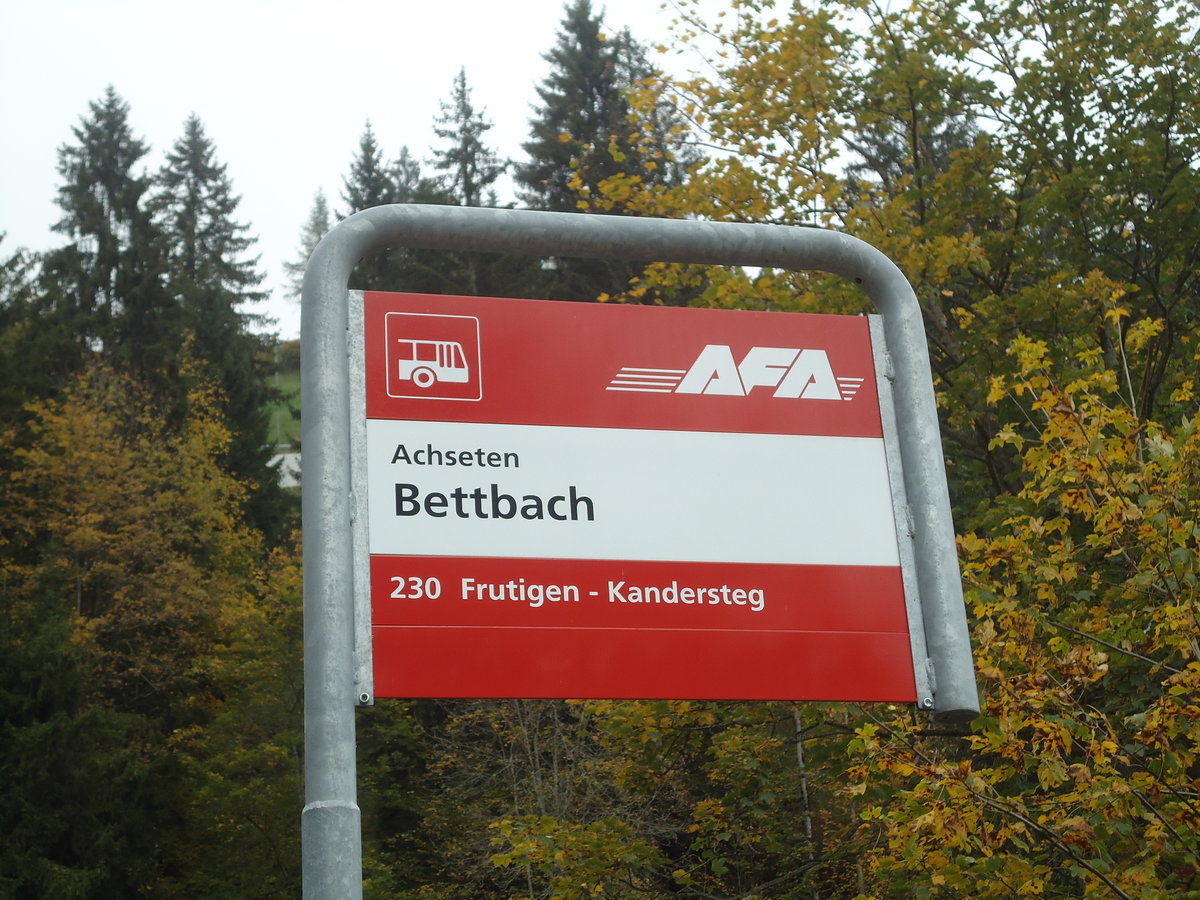 AFA-Haltestelle - Achseten, Bettbach - am 11. Oktober 2010