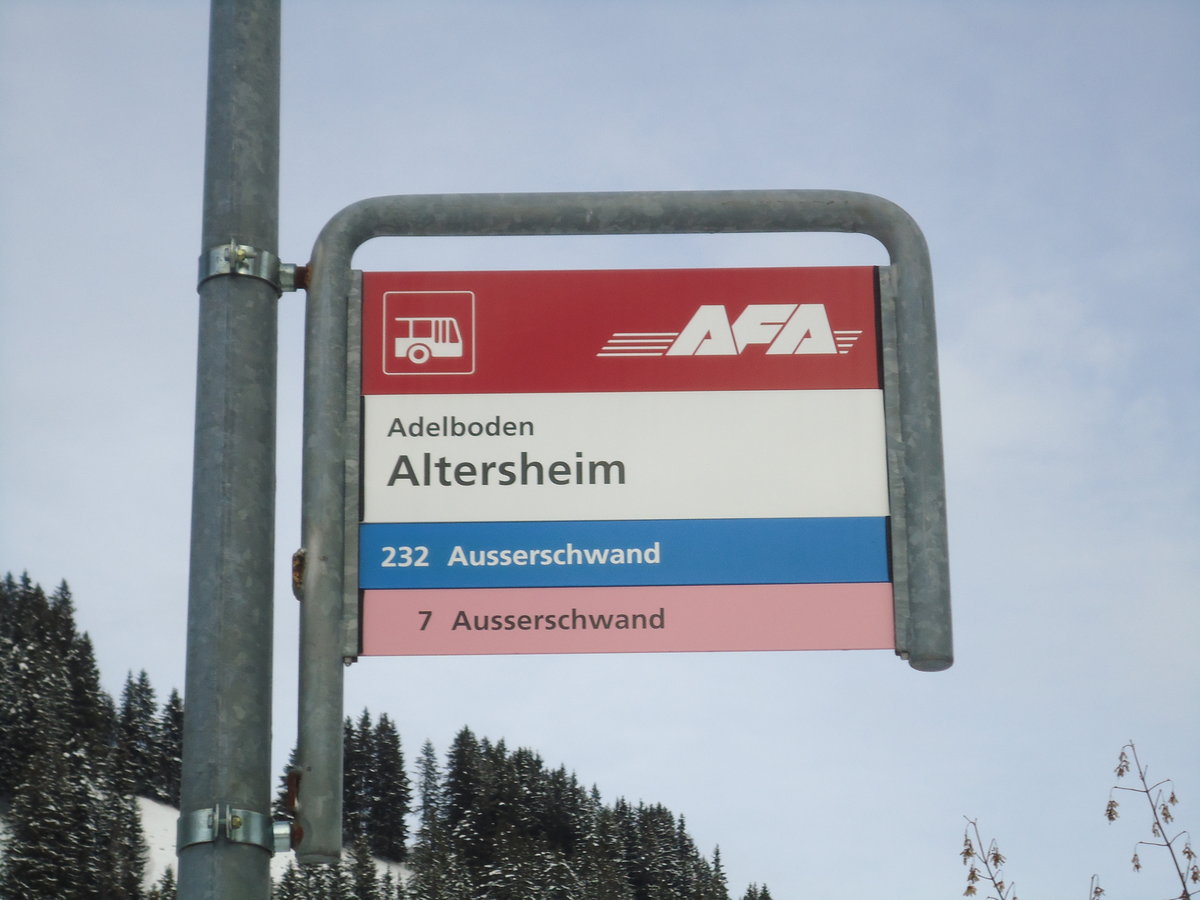 AFA-Haltestelle - Adelboden, Altersheim - am 28. November 2010