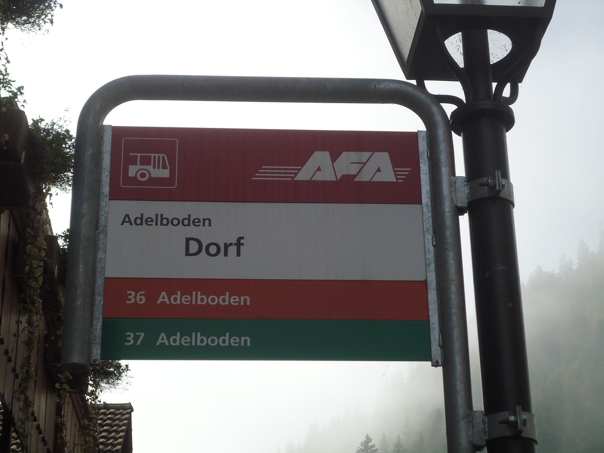 AFA-Haltestelle - Adelboden, Dorf - am 11. Oktober 2010