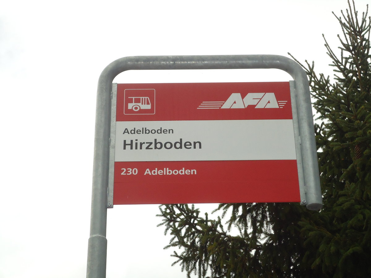 AFA-Haltestelle - Adelboden, Hirzboden - am 15. November 2010