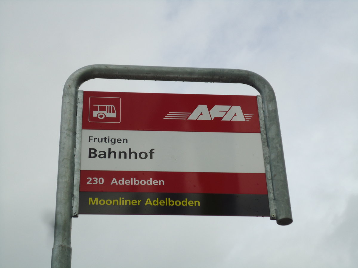 AFA-Haltestelle - Frutigen, Bahnhof - am 16. Dezember 2012