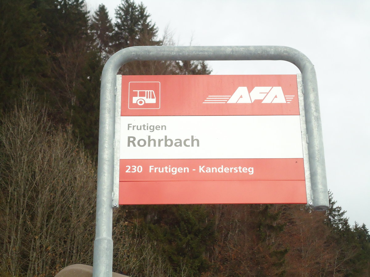 AFA-Haltestelle - Frutigen, Rohrbach - am 15. November 2010