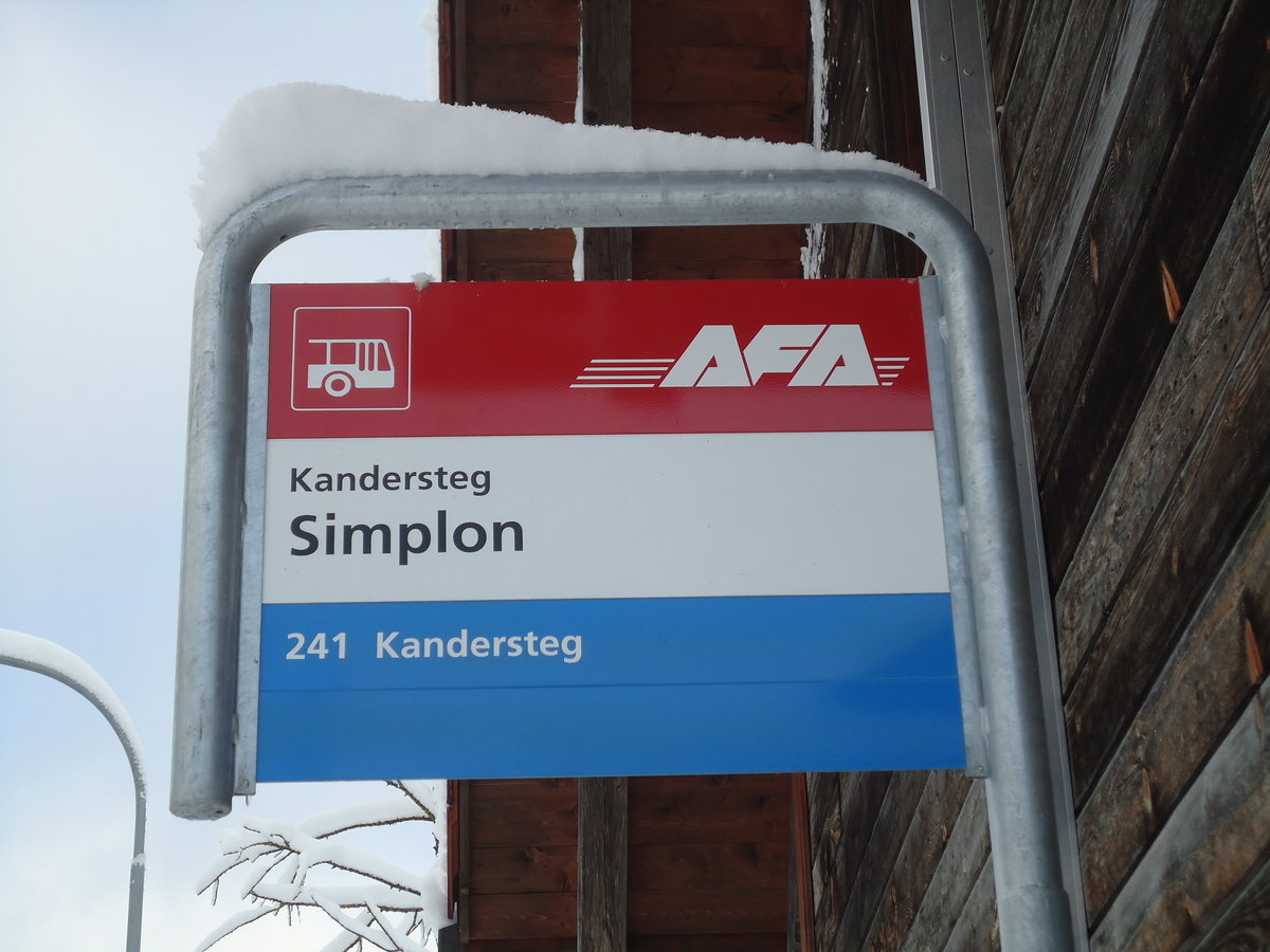 AFA-Haltestelle - Kandersteg, Simplon - am 26. Dezember 2010