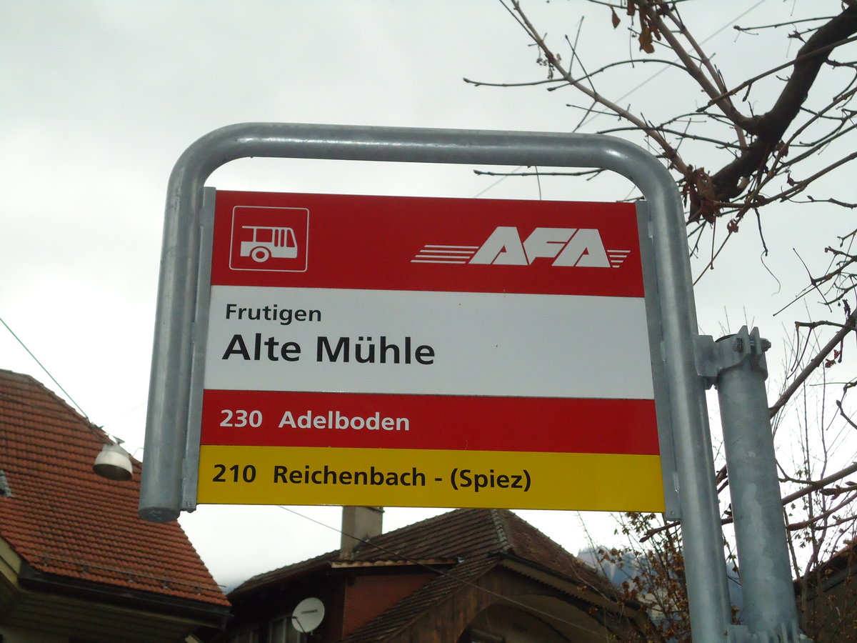 AFA/PostAuto-Haltestelle - Frutigen, Alte Mhle - am 15. November 2010