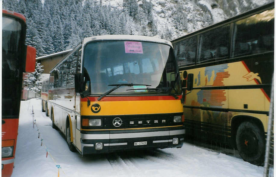 Geiger, Adelboden - Nr. 5/BE 27'928 - Setra (ex P 26'000) am 12. Januar 1999 in Adelboden, Unter dem Birg