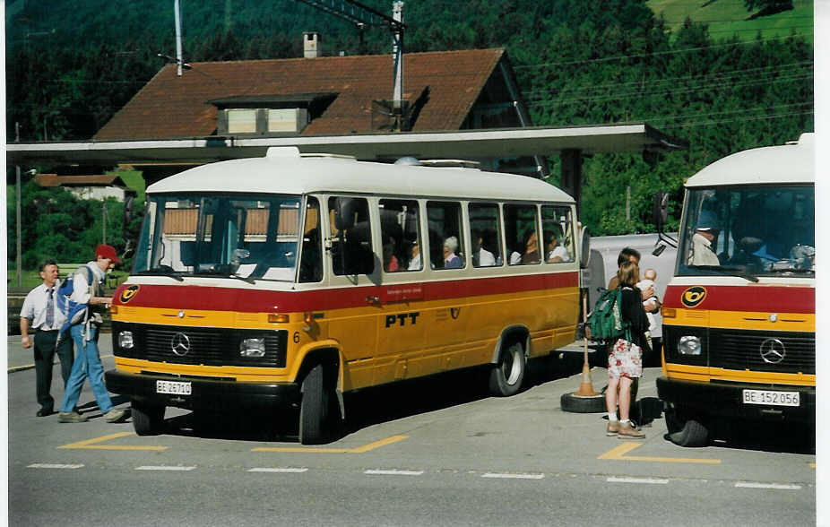 Geiger, Adelboden - Nr. 6/BE 26'710 - Mercedes am 22. Juli 1996 beim Bahnhof Reichenbach