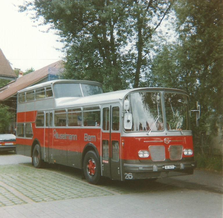 Huselmann, Bern - Nr. 26/BE 9475 - FBW/Vetter-R&J Anderthalbdecker (Jg. 1966/ex AFA Adelboden Nr. 9) am 23. Juli 1994 in Thun, Scherzligen/Schadau