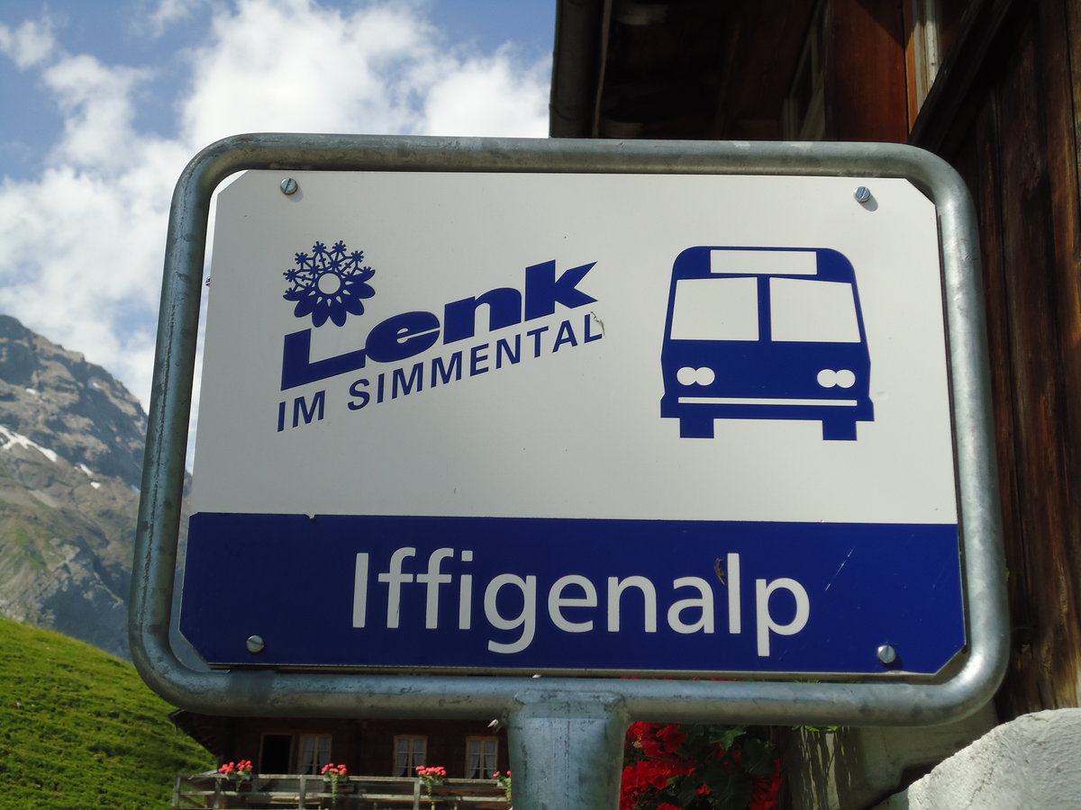 LenkBus-Haltestelle - Lenk, Iffigenalp - am 28. Juli 2013