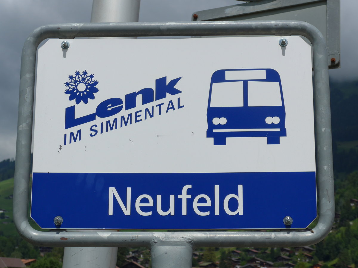 LenkBus-Haltestelle - Lenk, Neufeld - am 27. Juli 2014