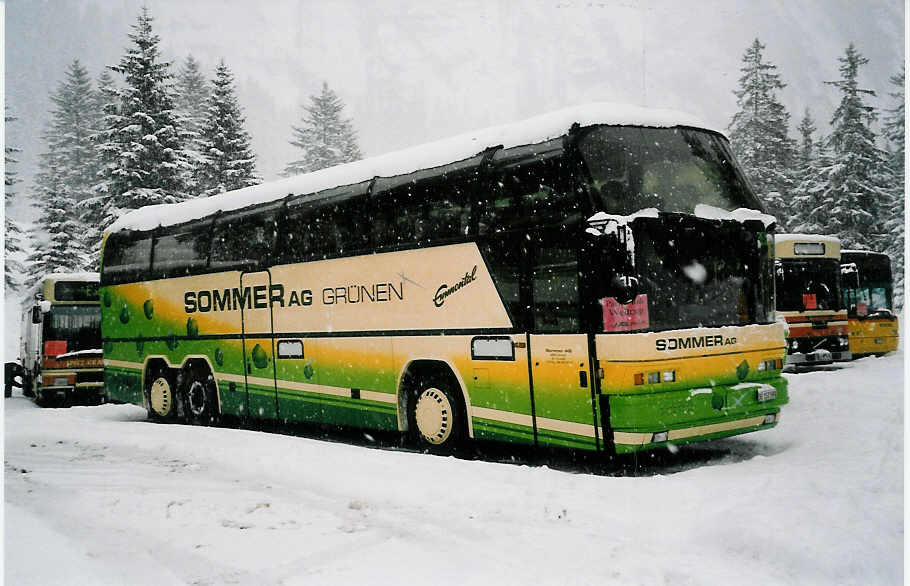 Sommer, Grnen - BE 153'590 - Neoplan am 19. Februar 2000 in Adelboden, Unter dem Birg