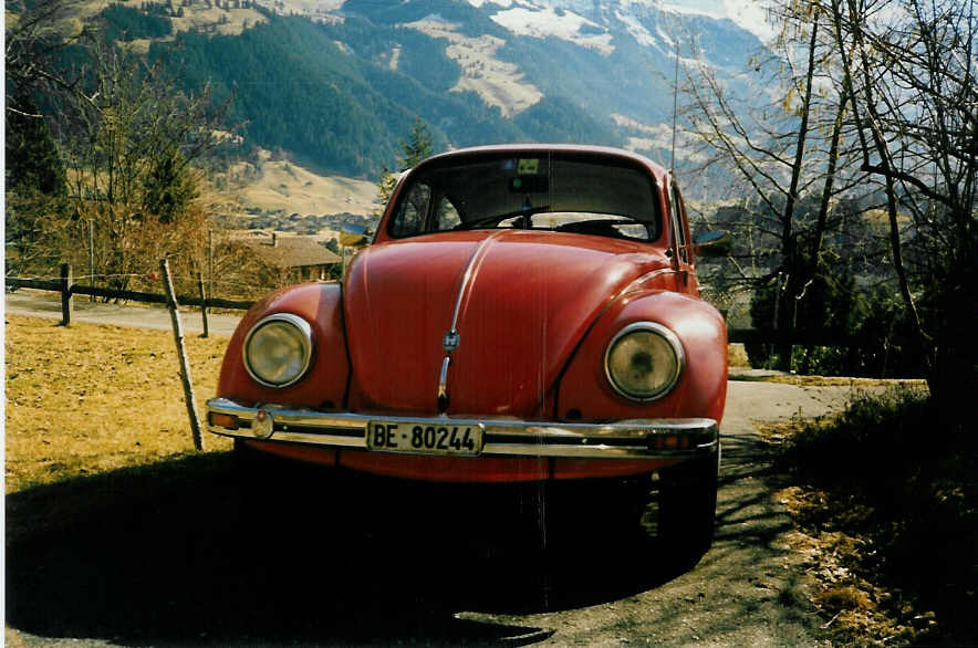VW-Kfer am 18. Februar 1990 in Frutigen, Zndli