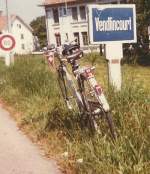 staco/475508/mein-velo---staco-jg-1972 Mein Velo - Staco (Jg. 1972) - im Jahr 1978 in Vendlincourt (Damals noch Kanton Bern; heute Kanton Jura)  