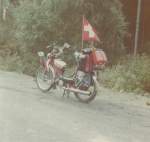 Mein Motorfahrrad - Puch (Jg. 1976) - im Jahr 1978 auf meiner Reise durch die Tschechoslowakei