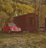VW-Kfer auf dem Campingplatz in Birtavarre am 15. Juni 1982 in Norwegen