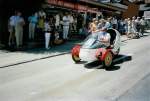 Elektrofahrzeug am 7. August 1988 in Adelboden, Landstrasse (Festumzug 100 Jahre Kur- und Verkehrsverein Adelboden)