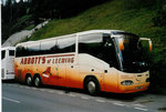 Aus England: Abbott's, Leeming - S1 AOL - Scania/Irizar am 28. Juli 2002 in Adelboden, Margeli