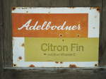 Alte Adelbodner-Citron Fin-Werbung am 28. Juli 2013 an der Lenk