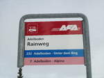 AFA-Haltestelle - Adelboden, Rainweg - am 28.